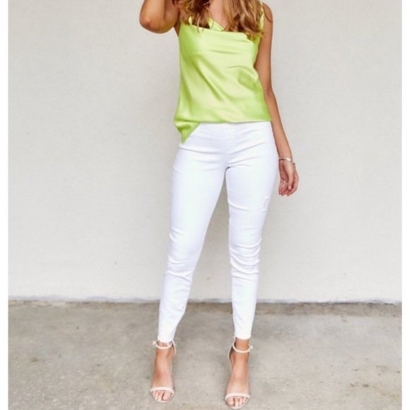 Spanx Distressed White Skinny Jeans - Picture 2 of 7